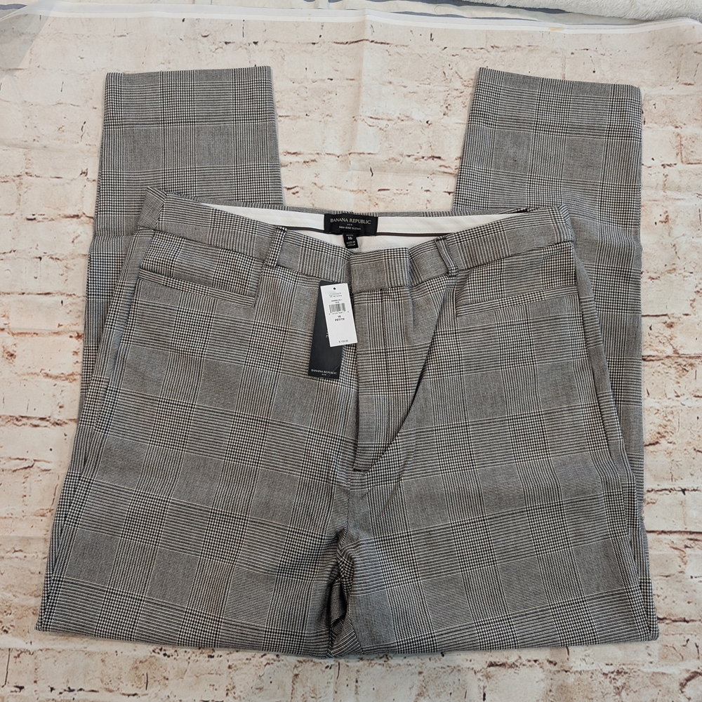 SALE 🎉 NWT Banana Republic Sloan Plaid Trousers - Picture 4 of 6